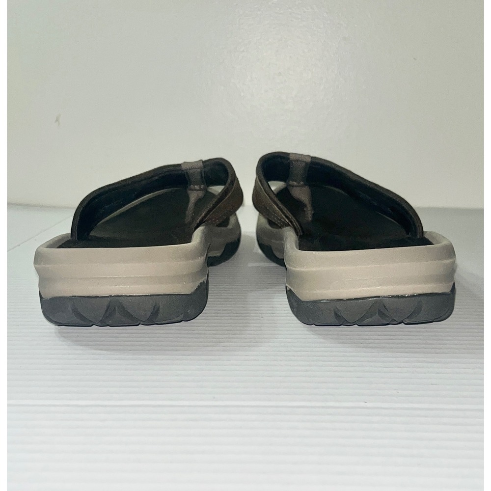 Teva Langdon Flip Flops Mens 13 Brown Waterproof Leather Thong Sandals Outdoor - Picture 6 of 8